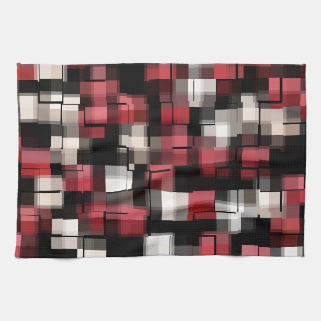 Red Black White Kitchen Towel (Horizontal)