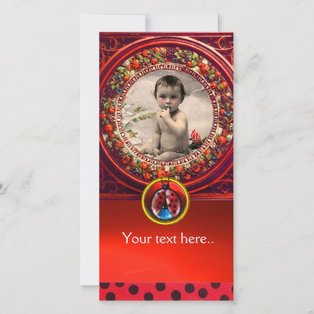 RED BLACK WHITE LADYBUG BABY SHOWER PHOTO TEMPLATE (Front)