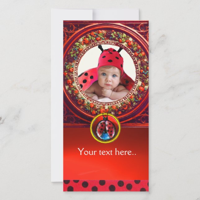 RED BLACK WHITE LADYBUG BABY SHOWER PHOTO TEMPLATE (Front)