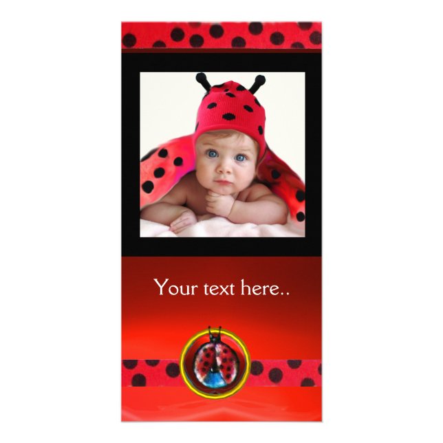RED BLACK WHITE LADYBUG , PHOTO TEMPLATE (Front)