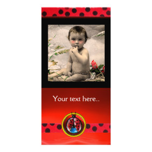 RED BLACK WHITE LADYBUG , PHOTO TEMPLATE