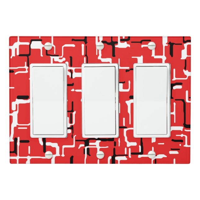 Red Black White  Light Switch Cover (In Situ)