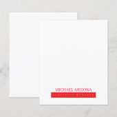 Red Black & White Minimalist Simple Plain Modern (Front/Back)