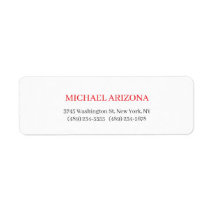Red Black & White Minimalist Simple Plain Modern Label