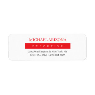 Red Black & White Minimalist Simple Plain Modern Label