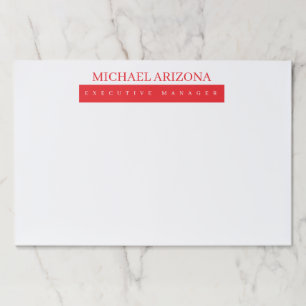 Red Black & White Minimalist Simple Plain Modern Paper Pad