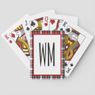 Red Black White Monogram Poker Cards
