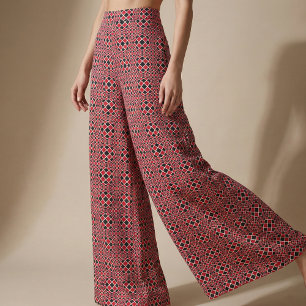 Red Black White Op Art Geometric 3D Illusion Fabric