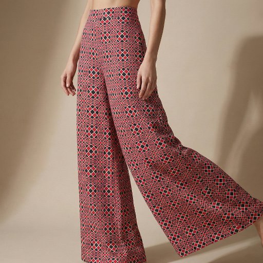 Red Black White Op Art Geometric 3D Illusion Fabric