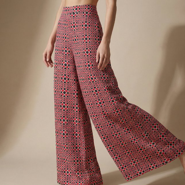 Red Black White Op Art Geometric 3D Illusion Fabric (Creator Uploaded)