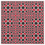 Red Black &amp; White Op Art Geometric Pattern Fabric