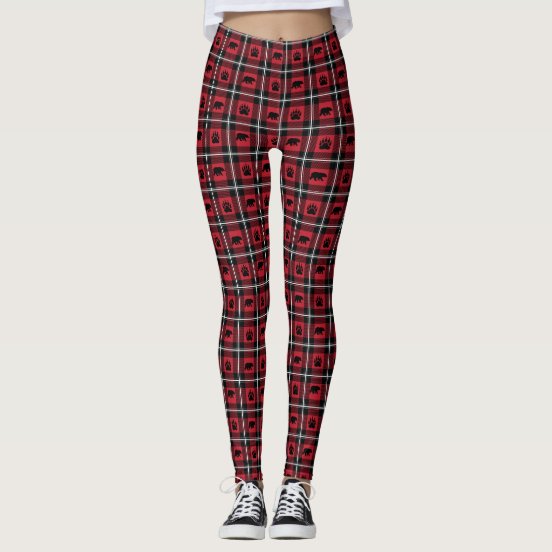 red flannel leggings