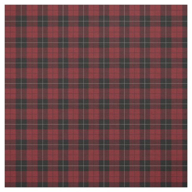Red Black White Plaid Fabric (Swatch)