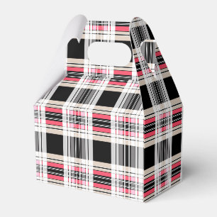 Red black white plaid favor boxes