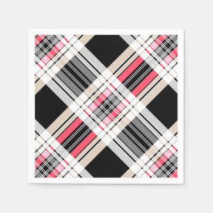 Red black white plaid napkins