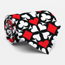 Red, Black & White Playing Card Symbols Pattern