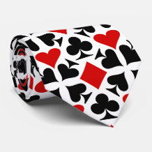 Red, Black & White Playing Card Symbols Pattern