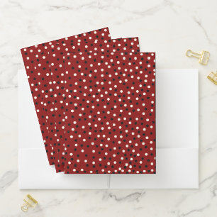 Red/Black/White Poke A Dot Design Pocket Folder