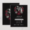 Red & Black White Roses Skeleton Wedding RSVP