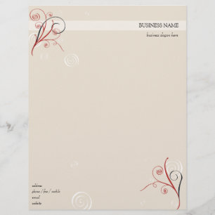 Red Black White Spirals Letterhead