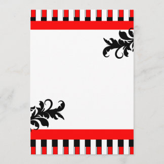 Red-Black & White Stripes Invitation