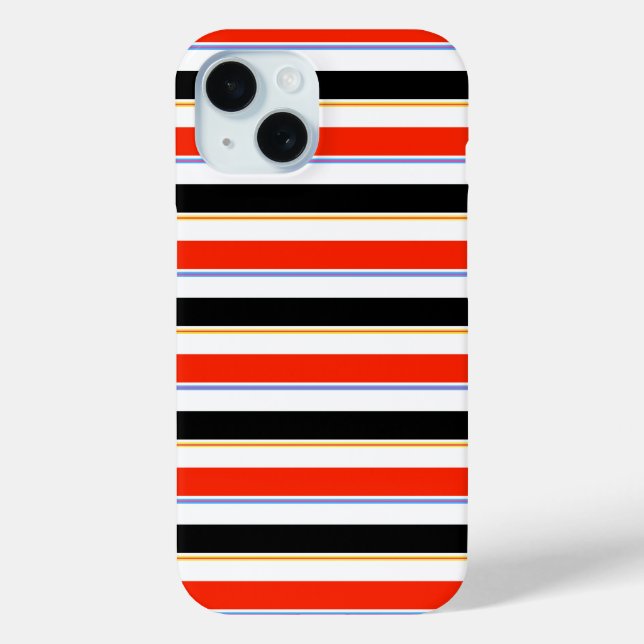 Red Black White Stripes Lines Pattern Design Case-Mate iPhone Case (Back)