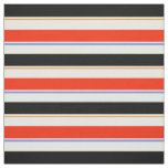 Red Black White Stripes Lines Pattern Design Fabric