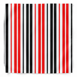 Red Black White Stripes Pattern Design  Bandana