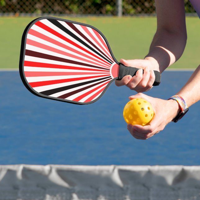 Red Black white stripes Pickleball Paddle (Insitu)