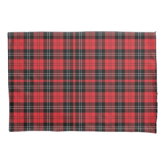 Red Black White Tartan Buffalo Plaid Trendy Pillow Case