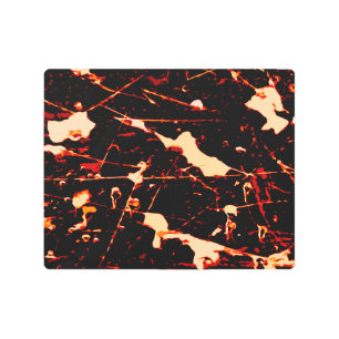 Red Black White Yellow Metal Print