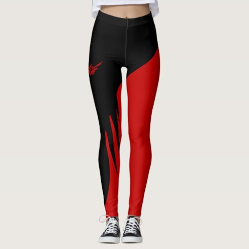 Red Black workout Leggings