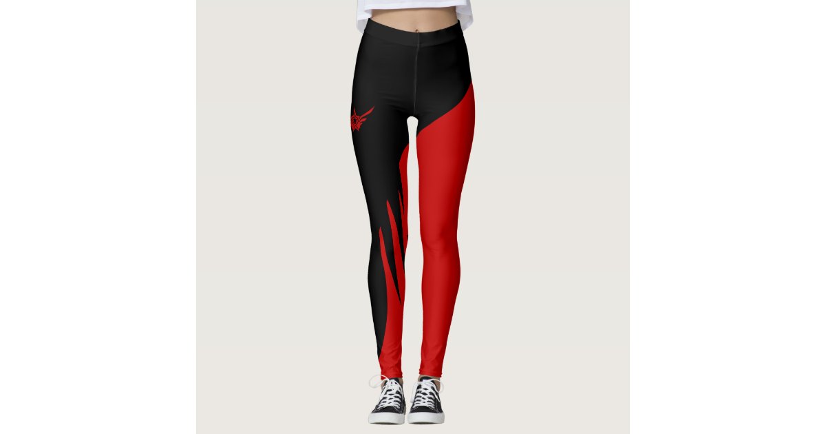 Red Black workout Leggings | Zazzle
