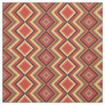 Red Black Yellow Native American Blanket Pattern Fabric