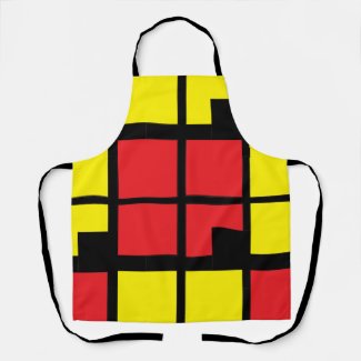 Red Black Yellow Squares Geometric Pattern