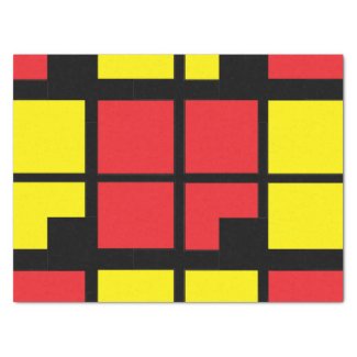 Red Black Yellow Squares Geometric Pattern