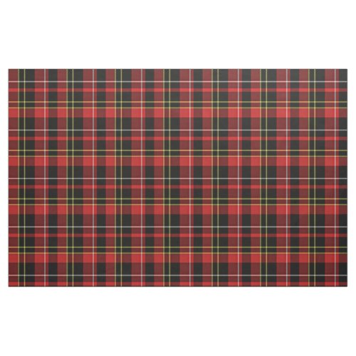 Red Black Yellow White Tartan Squares Pattern Fabric