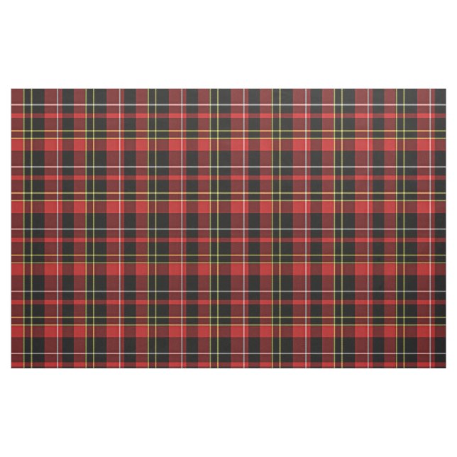 Red Black Yellow White Tartan Squares Pattern Fabric (Fat Quarter)