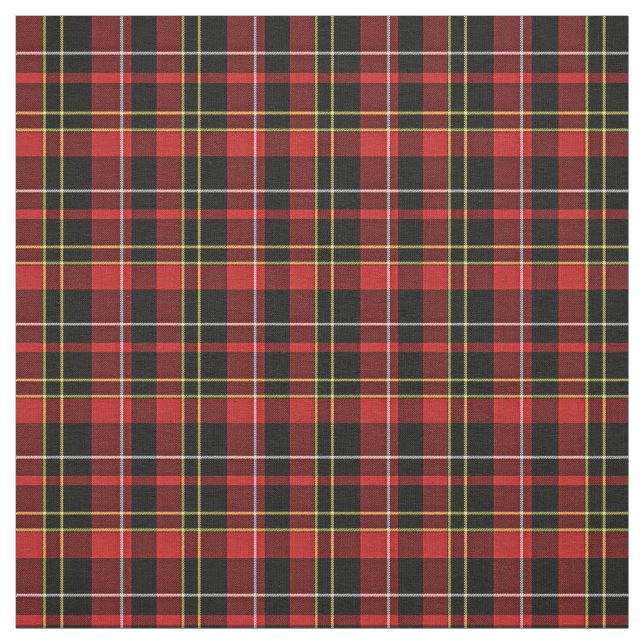 Red Black Yellow White Tartan Squares Pattern Fabric (Swatch)