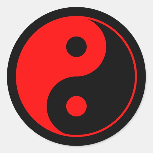 Red & Black Yin Yang Symbol Sticker | Zazzle.com