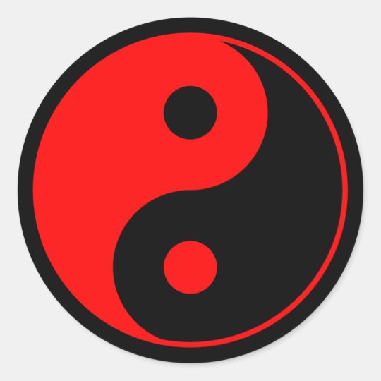 Red & Black Yin Yang Symbol Sticker | Zazzle.com