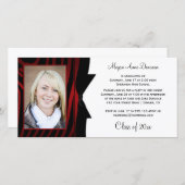 Red Black Zebra Print Photo Graduation Party (Front/Back)