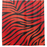 Red &amp; Black Zebra Print Shower Curtain at Zazzle