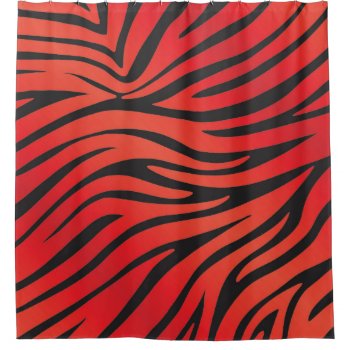 Red & Black Zebra Print Shower Curtain by ColibriArts at Zazzle