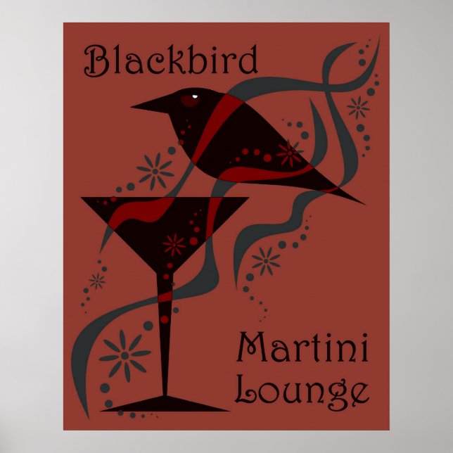 Red Blackbird Martini Lounge Poster (Front)