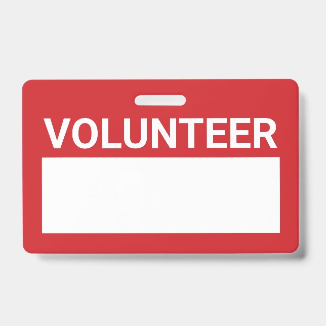 Red Blank Volunteer Badge (Front)