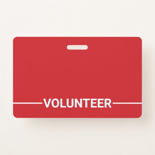 Red Blank Volunteer Badge