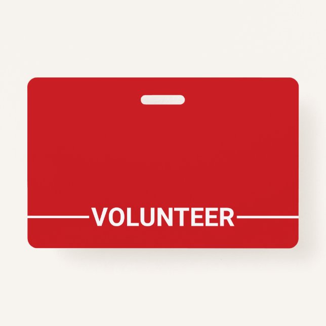 Red Blank Volunteer Badge (Front)