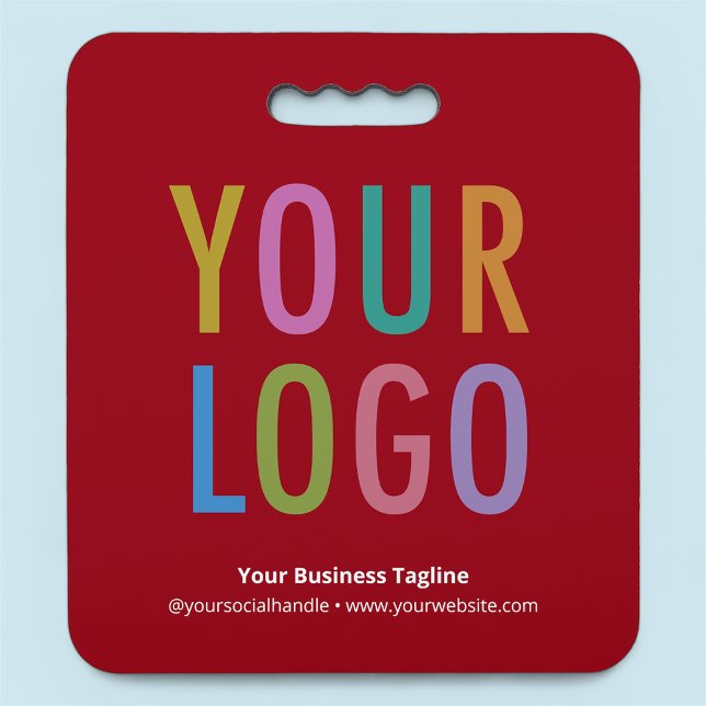 Red Bleacher Seat Cushion Custom Logo Personalized (MISOOK Dark Red Stadium Seat Cushion with Logo)
