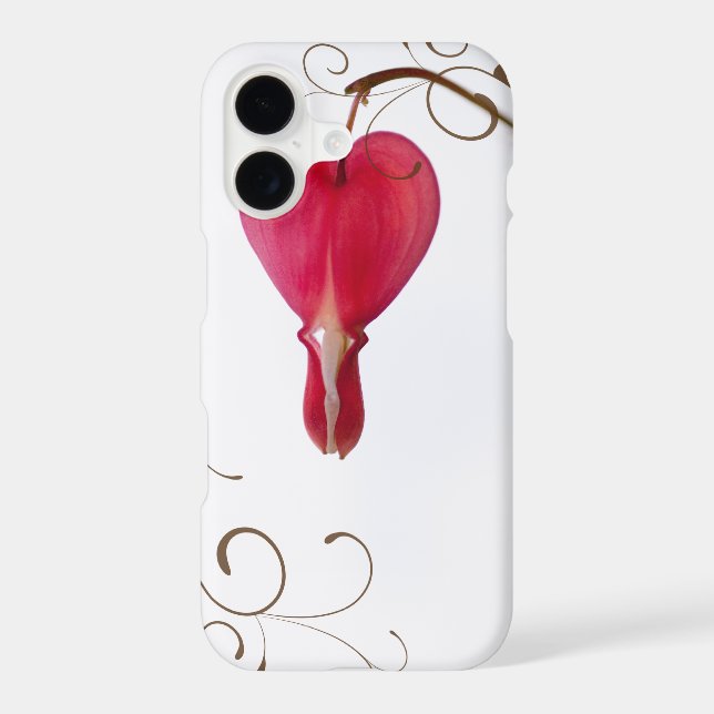 Red Bleeding Heart Flower Iphone Case (Back)